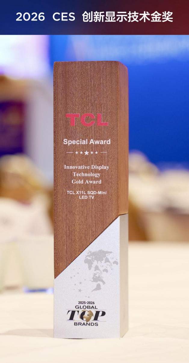 TCL SQD-Mini LED技术加冕2026 CES金奖,闪耀拉斯维加斯!(图1) https://upload.cheaa.com/2026/0108/1767874878391